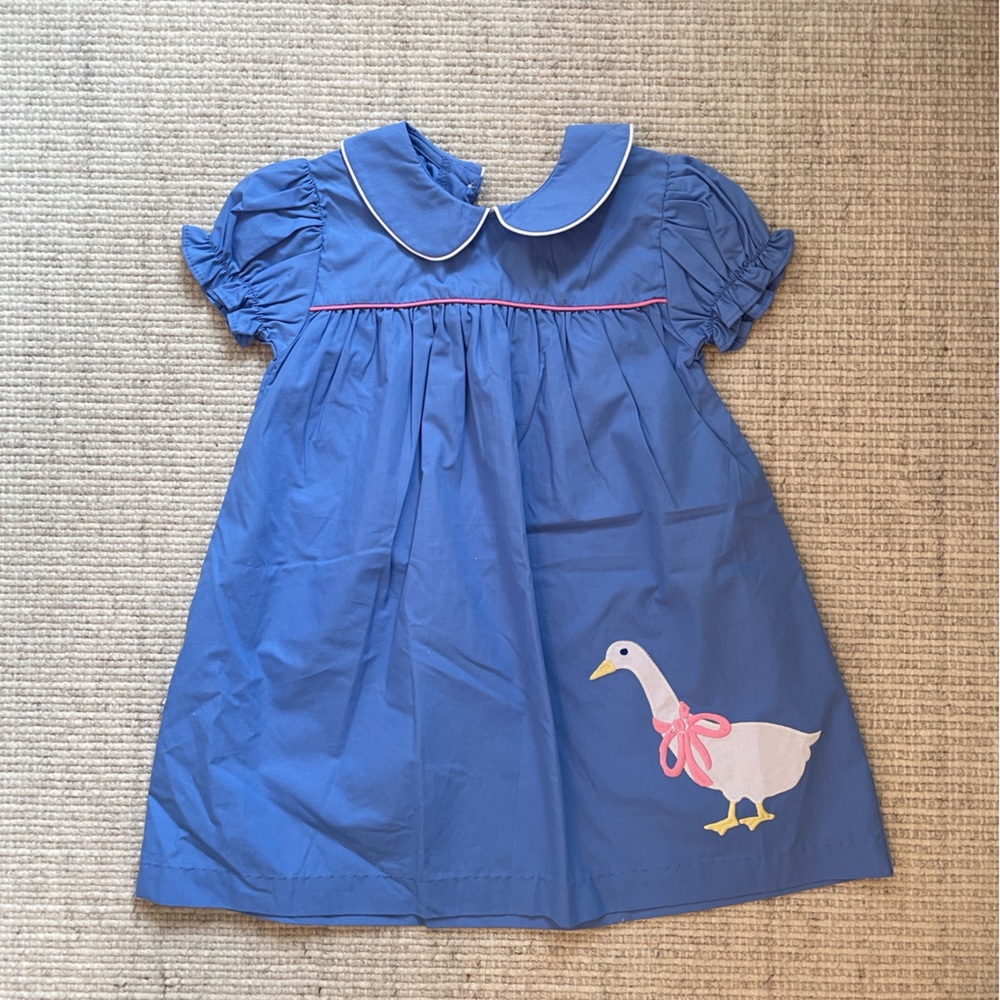 Beaufort Bonnet Blue Dress with Goose Appliqué size 4T Never Worn No Tags